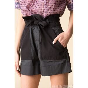 NWT Sea New York Gabriette High Waisted Combo Paperbag Short Charcoal Womens 6